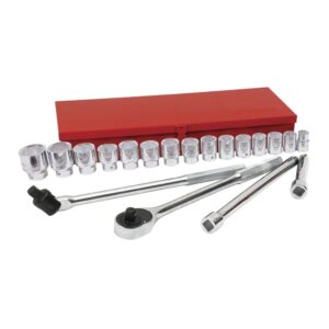 Juego de dados y accesorios cuadro de 3/4" métrico, 20 piezas Urrea