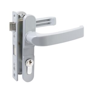 Cerradura Euro para puerta de aluminio función doble, gris, llave estándar Lock