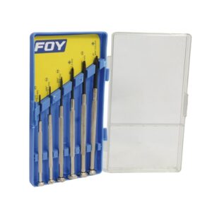 Juego de destornilladores de precisión combinados, 6 piezas en caja plástica Foy