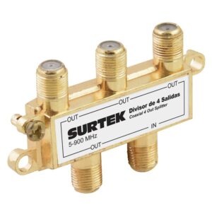 Divisor coaxial , 1 entrada 4 salidas Surtek