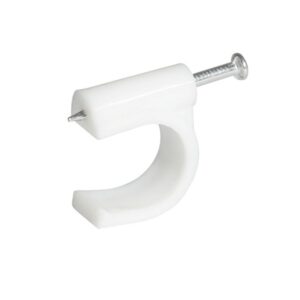 Grapa para cable coaxial 5 mm, color blanco, 20 piezas Surtek