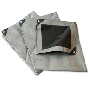 Lona de polietileno reforzada color gris, 3 x 3 m Surtek