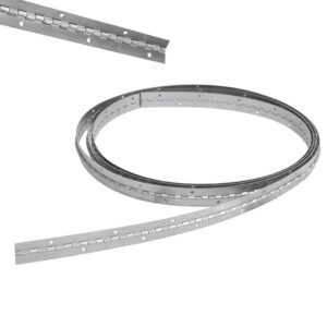 Bisagra piano barrenadas 1-1/2" x 3.5 m, natural, en caja Lock