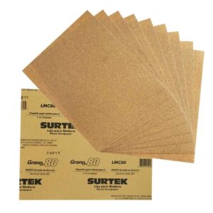 Lija panel cabinet para madera, grano 80 Surtek