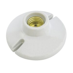 Portalámpara redonda de porcelana para techo 4", color blanco Surtek