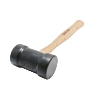 Mazo con cabeza de hule negro con mango de madera de 14", 16 oz Surtek