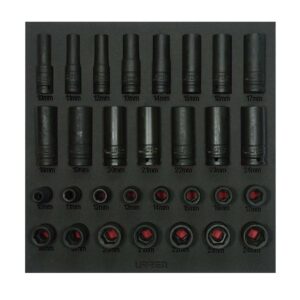 Juego de dados de impacto cortos y largos métricos cuadro de 1/2" 30 piezas, CH219-C Urrea