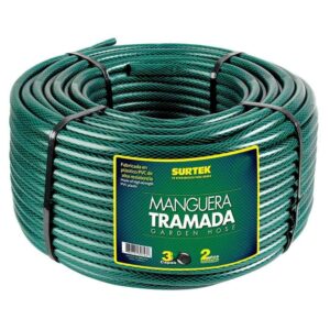 Manguera para jardín tramada verde en rollo 3/4", 100 m Surtek