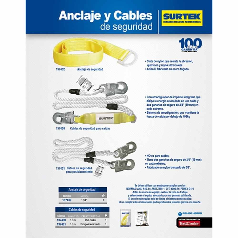 Anclaje de seguridad de punto fijo con argolla Surtek - Imagen 2