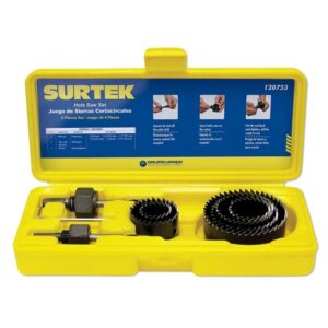 Juego de sierras cortacírculos, 9 piezas Surtek