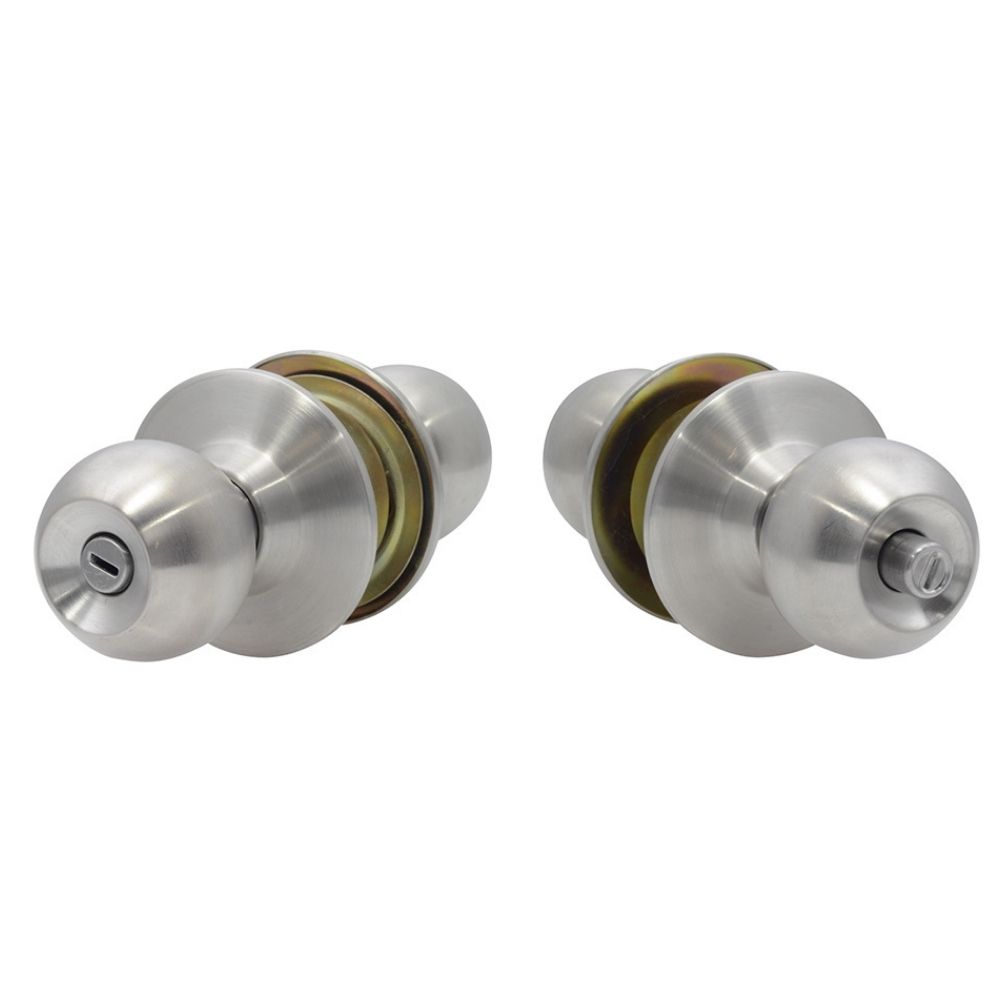 Pomo cilíndrico bola para constructora función baño, acero inoxidable, llave std, caja Prolok