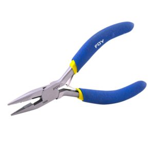 Mini pinza para electrónica con mango de vinil de 4-5/8", corte lateral Foy