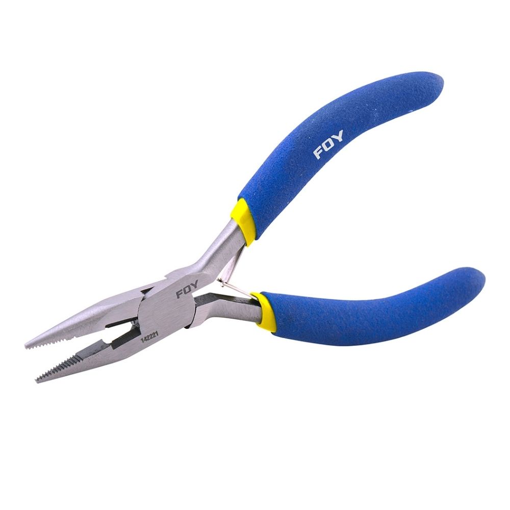 Mini pinza para electrónica con mango de vinil de 4-5/8", corte lateral Foy
