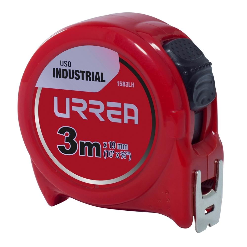 Flexómetro con carcasa de plástico 3 m x 19 mm en blíster Urrea
