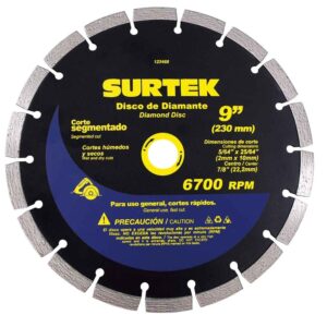 Disco de diamante segmentado, 9" Surtek