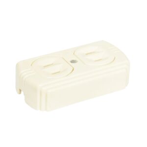 Contacto doble superficie polarizado, línea de sobreponer, color marfil Surtek