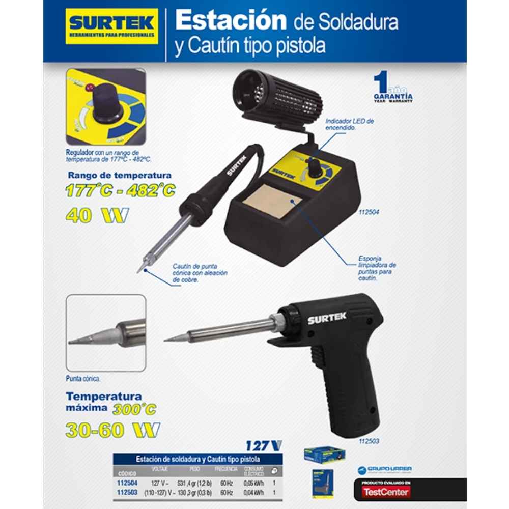 Estación de soldadura 50 W, 127 V Surtek - Imagen 2