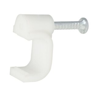 Grapa para cable dúplex 8 mm, color blanco, 20 piezas Surtek