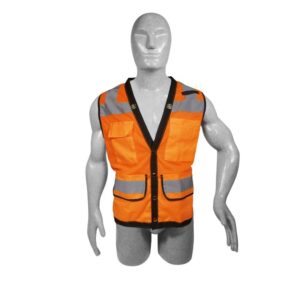 Chaleco de seguridad tipo supervisor cerrado de alta visibilidad naranja unitalla Surtek