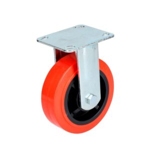 Rodaja de poliuretano rojo fija 6" Surtek