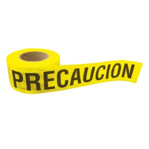 Cinta para barricada "PRECAUCION" ancho 3" de 100 m Surtek