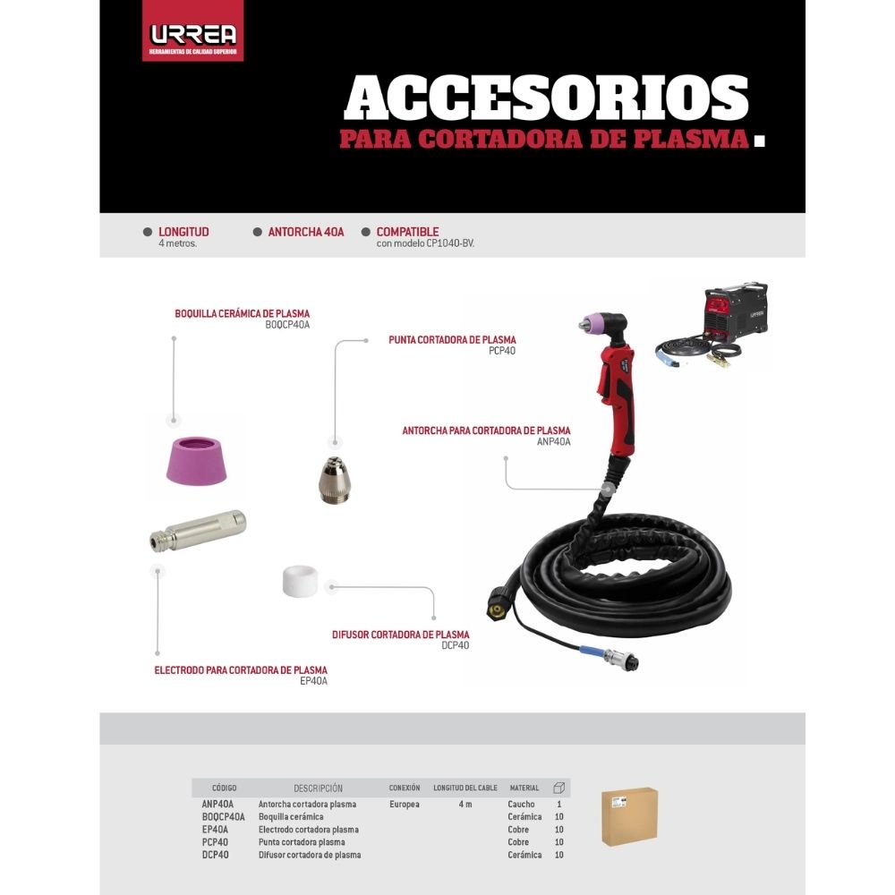 Punta para cortadora de plasma CP1040-BV Urrea - Imagen 2