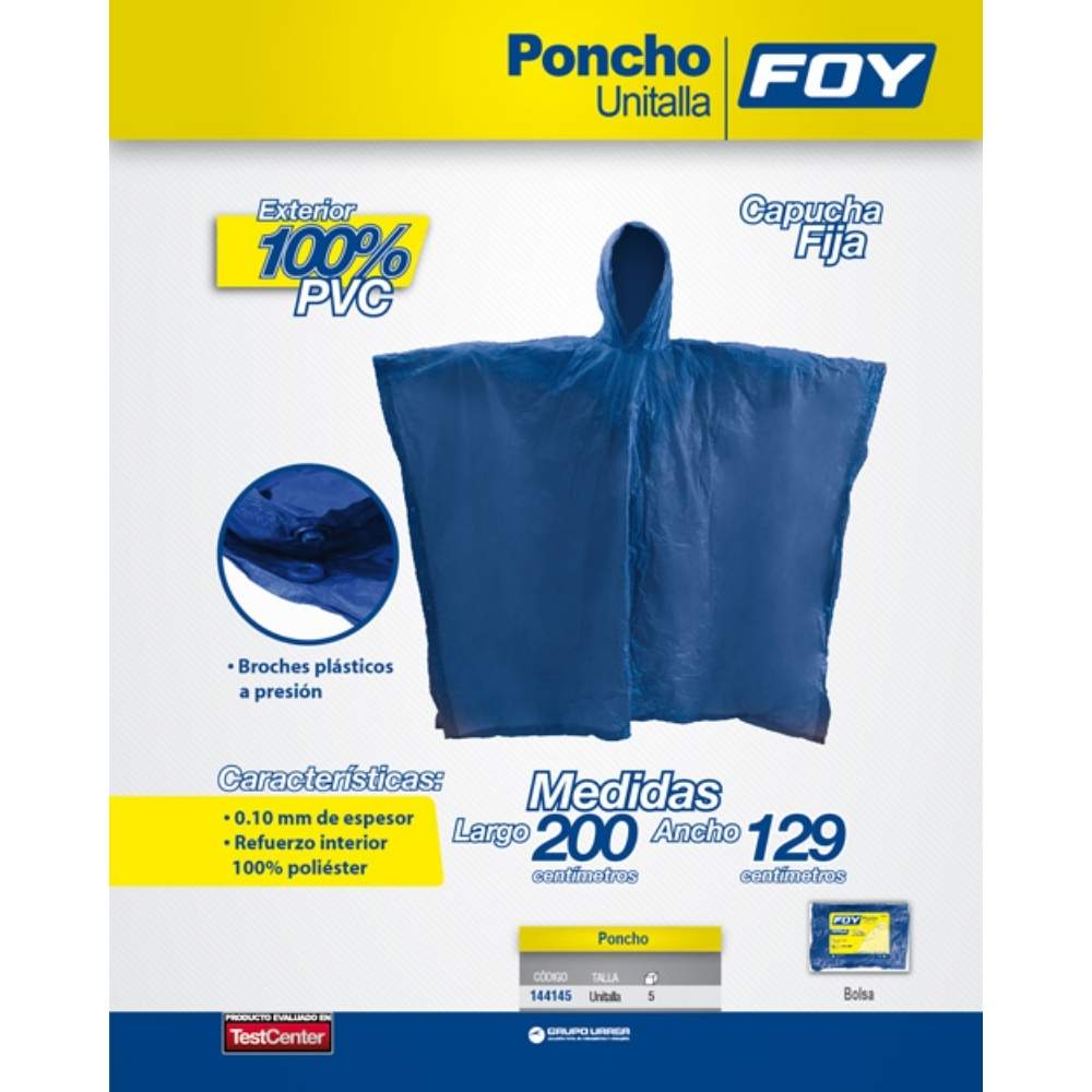 Poncho impermeable sin reflejante unitalla Foy - Imagen 2