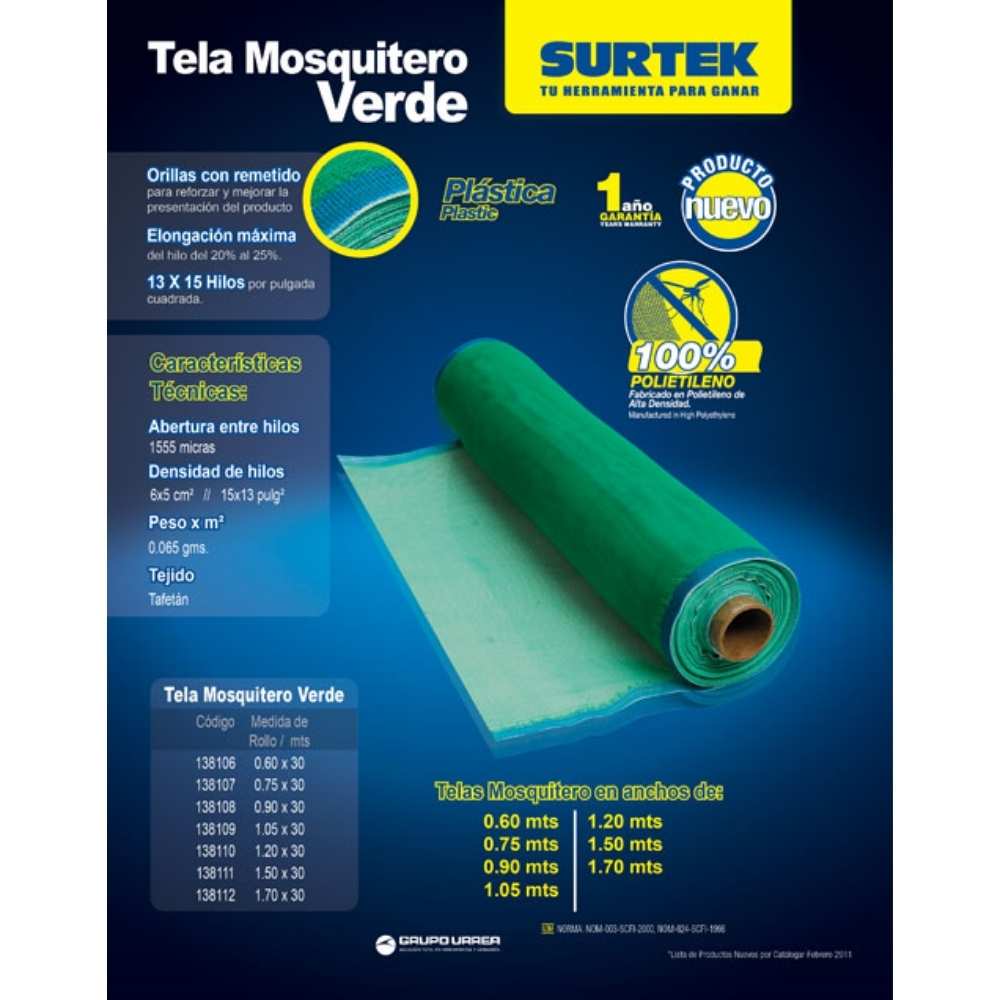 Tela para mosquitero de plástico gris 1.70 x 30 m Surtek - Imagen 2